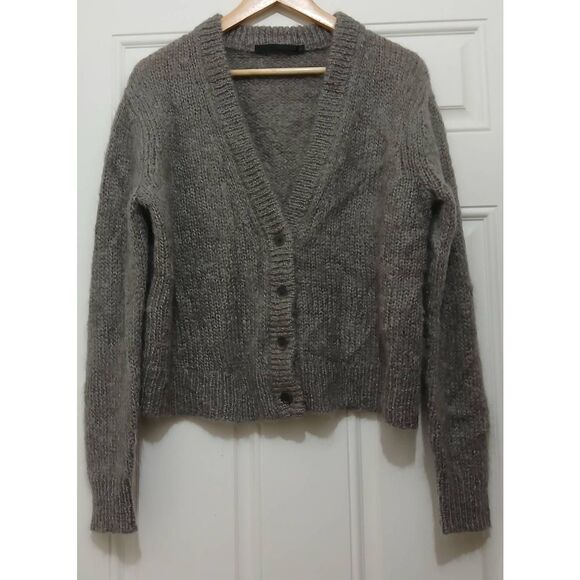 Jenni kayne womens small super kid mohair soft sweater cardigan gray Capsule - Picture 2 of 8